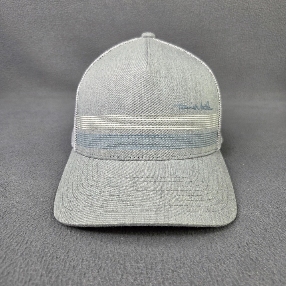 Travis Mathew Flexfit 110 Trucker Hat Mesh Snapback Gray OSFA Tech